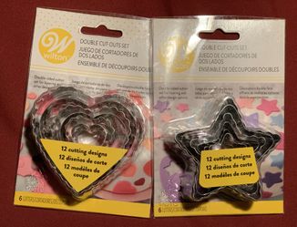 Double sided cookie cutters Star and Heart 12 pc