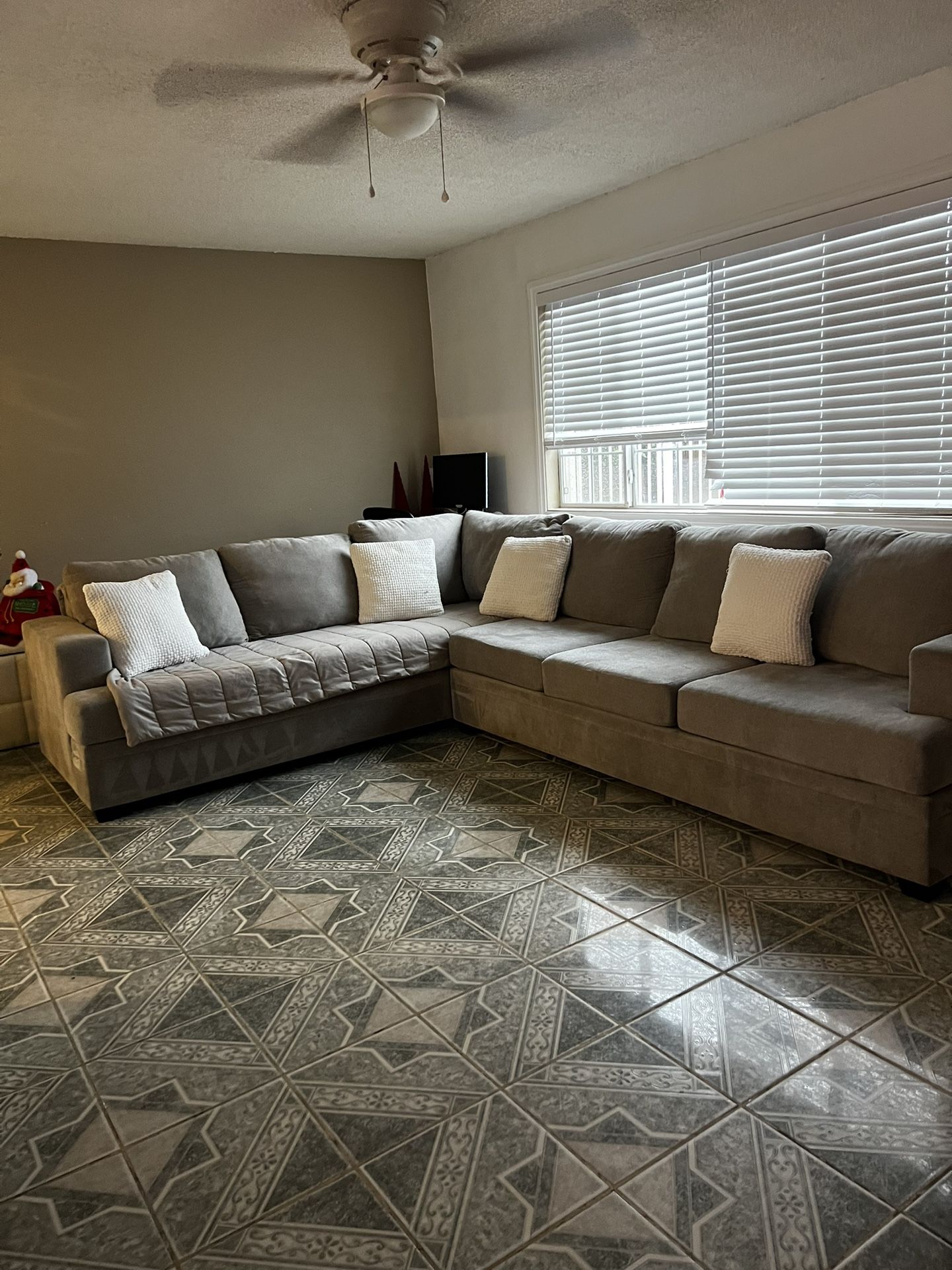 Grey L Sectional Couch
