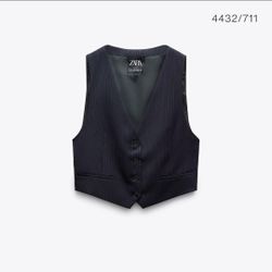 Zara Navy Pinstripe Suit Vest size S