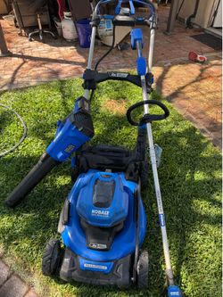 Kobalt 24Volt Mower, Trimmer, Blower