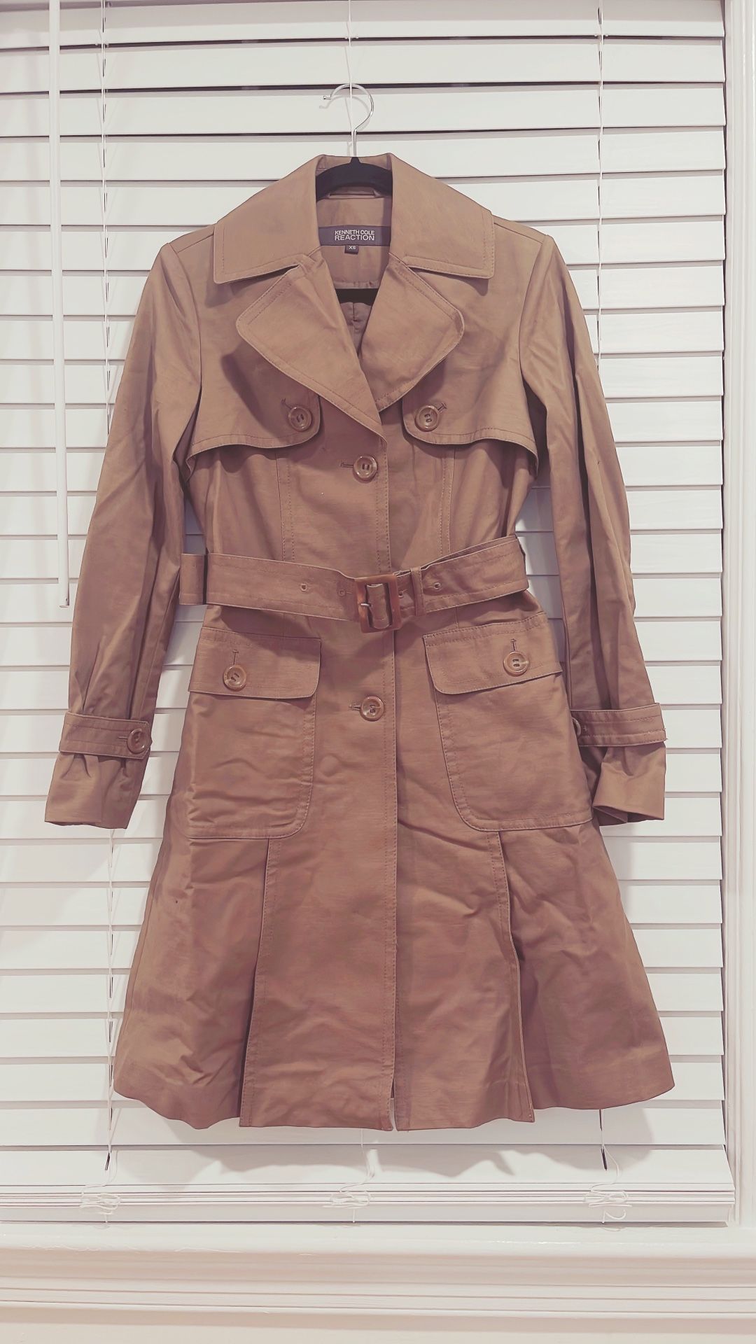 KENNETH COLE REACTION Beige Trench Coat, size XS/S