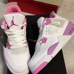 Jordan 4 Retro Pink And White Size 8