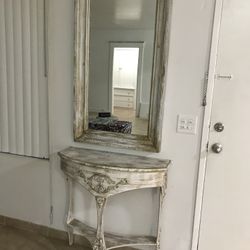 Mirror And Console Table