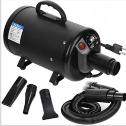 Dog Dryer, Pet Grooming Blower with Cat/Dog Heater, 2400W Speed Adjustable Pet Hair Dryer