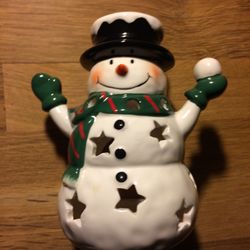 Snowman Tealight Candle Holder 