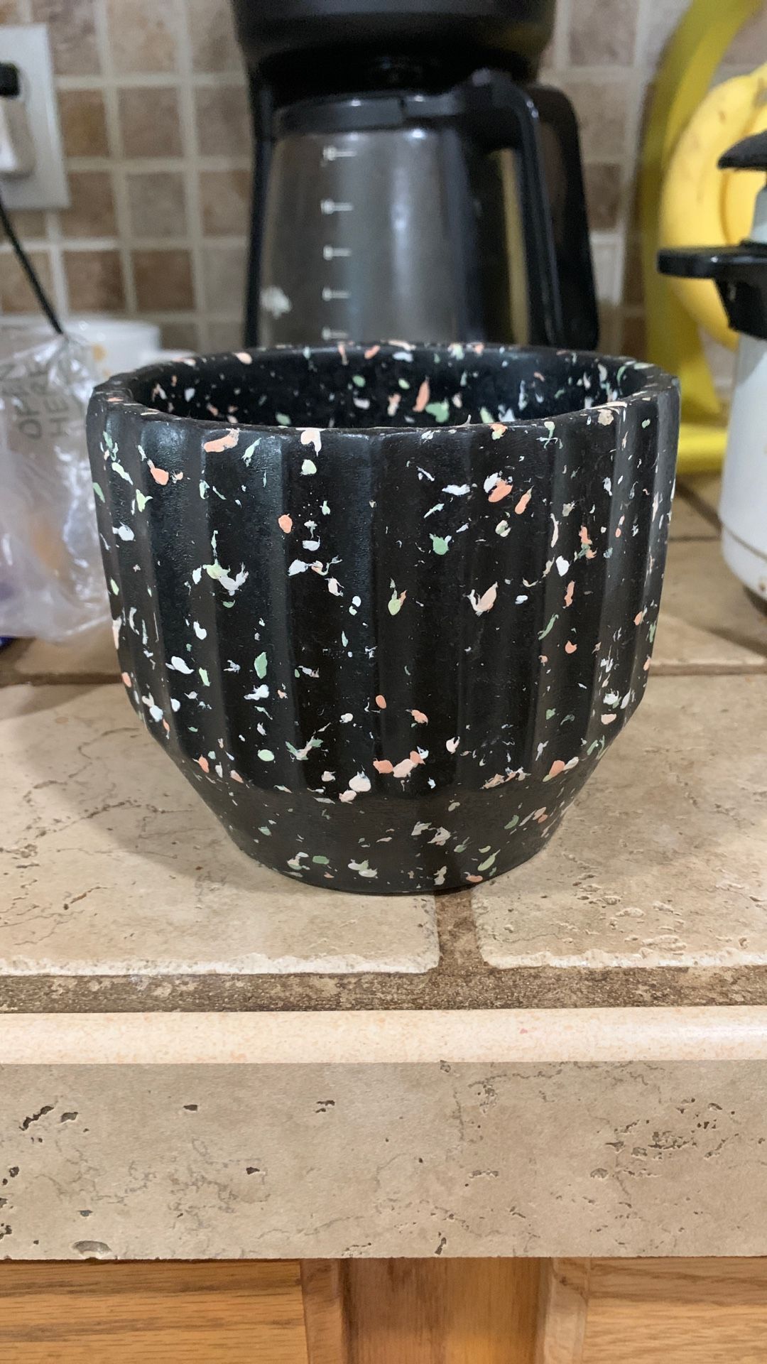 Small Speckled Splashed Ceramic Pot Planter