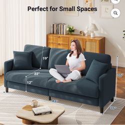 83" Sofa Couch for Living Room,Comfy Teddy Fleece Loveseat Sofa,Extra Deep Seat Couches ,Neche Tool