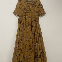 Free People Yellow Floral Dress