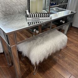 mirror vanity desk and stool