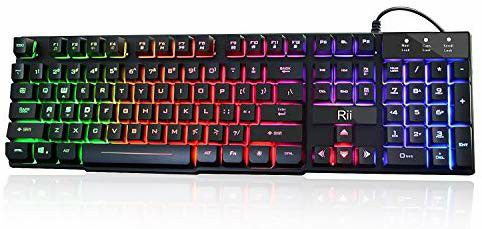 Rii Multiple Color Rainbow LED Backlit Large Size USB Wired Mechanical Feeling Gaming Keyboard - brand new!