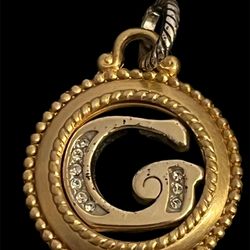 Brighton Initial "G” Monogram Pendant 9 Swarovski Crystals