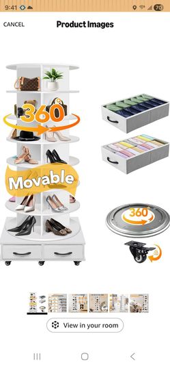 Rotate shoe rack with 2 drawers