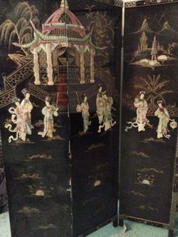 Vintage 3 Panel Japanese Screen