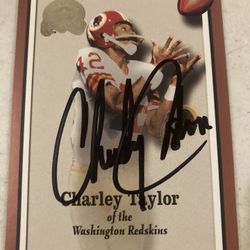 Charley Taylor Autographed Card with COA 