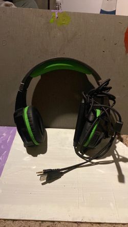 Black and Green Gaming Headset with Cable