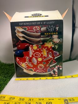 Clay Art Navidad Christmas Dip Bowls Set of 4 (2 boxes)