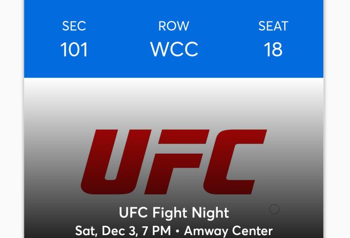 UFC TICKET Orlando Florida DEC 3
