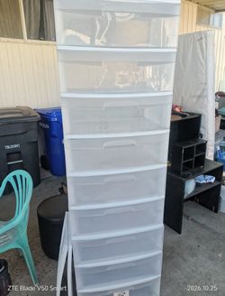 Tall Plastic Storage Drawer Tower