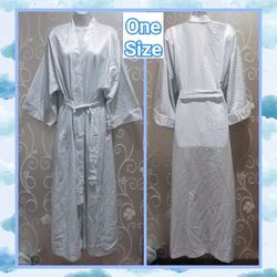 WOMENS SILKY BABY BLUE ROBE ONE SIZE 
