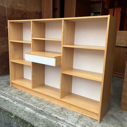 Vintage Mid Century Modern Danish Oak Bookcase with Drawer by “jesper”