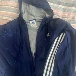Adidas Lined Zip Up Size Medium
