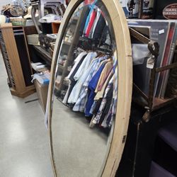 Vintage Oval Beveled Mirror, 29 X 51 Inches 