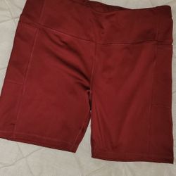 Women's Athletic Works Running Shorts Activewear XL Durango Red Like New