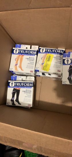 Truform Open Toe, Knee High 20-30 mmHg Compression Stockings, Beige, X-Large