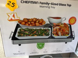 Chefman Family Sized Glass Top Warming Tray