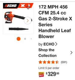 Echo X Series Gas Handheld Leaf Blower