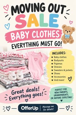 MOVING SALE BABY CLOTHES