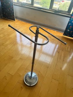 Chrome Freestanding Double Towel Bar Stand