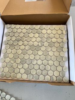 5 sheets of green penny tiles
