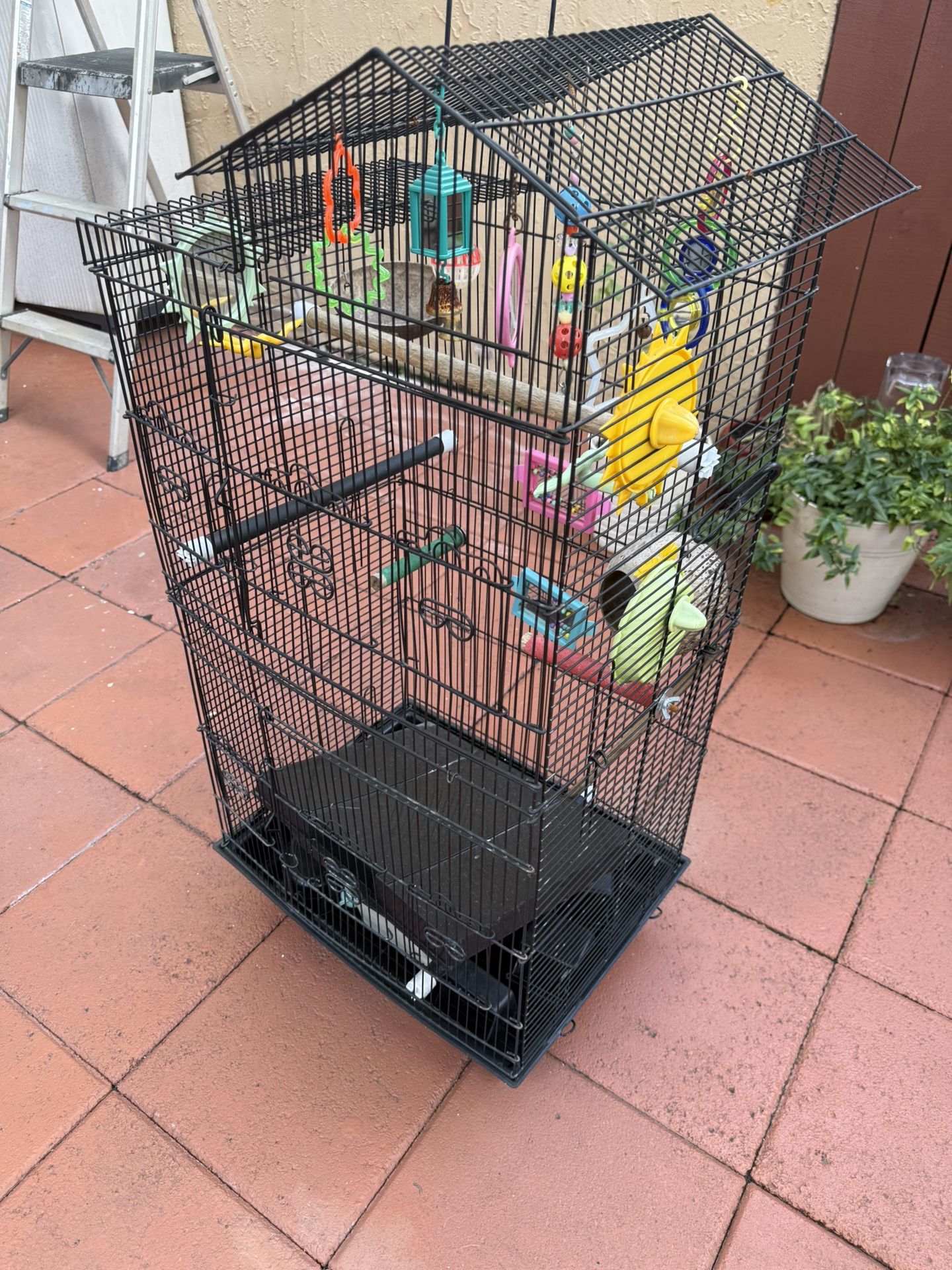 Bird Cage (With Toys & Feeder)