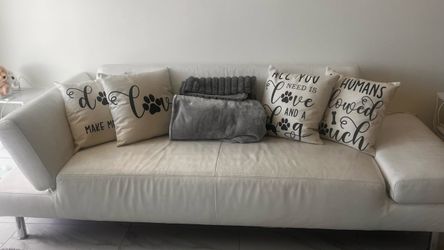 White Leather Modern Sofa