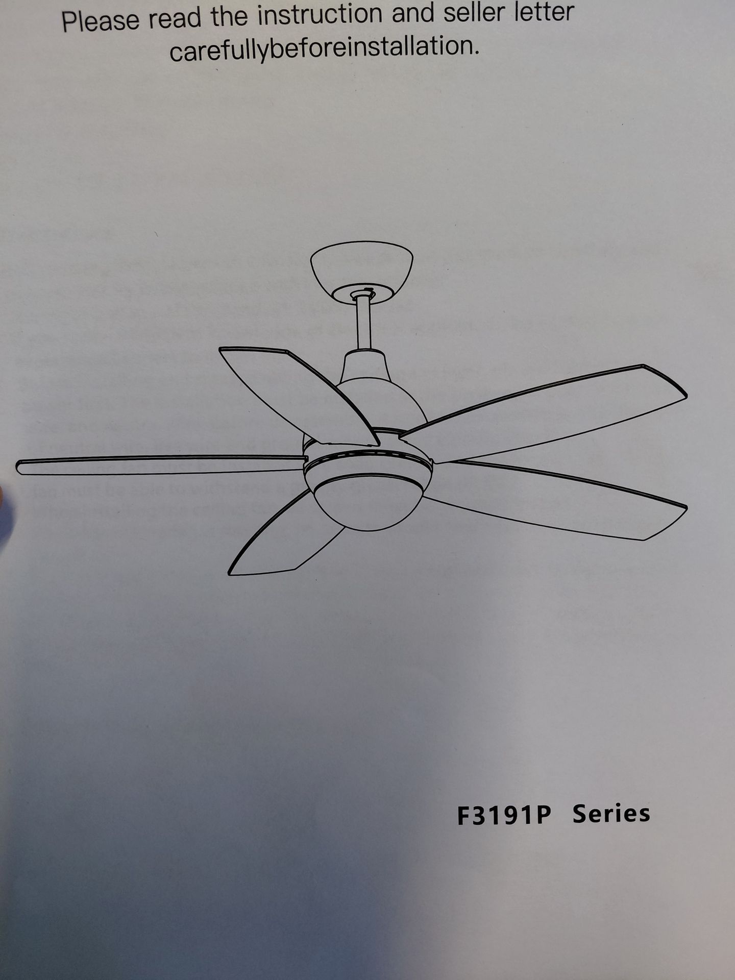 52" Ceiling Fan With led light and remote In black