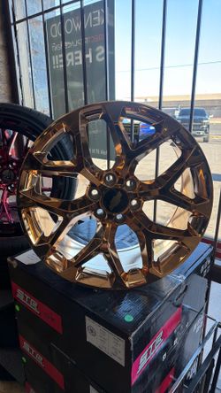 22” GOLD WHEELS 6 LUG , SILVERADO , GMC , TOYOTA , RAM