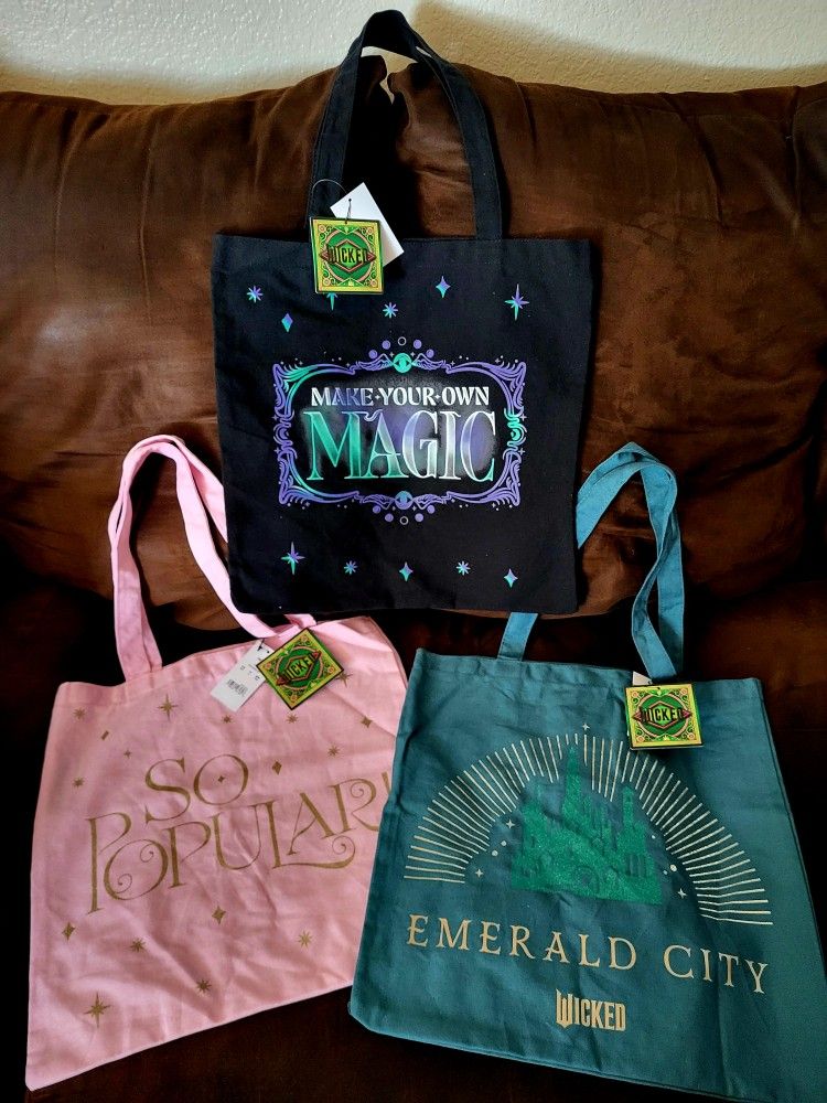 WICKED SET OF 3 TOTE BAGS 