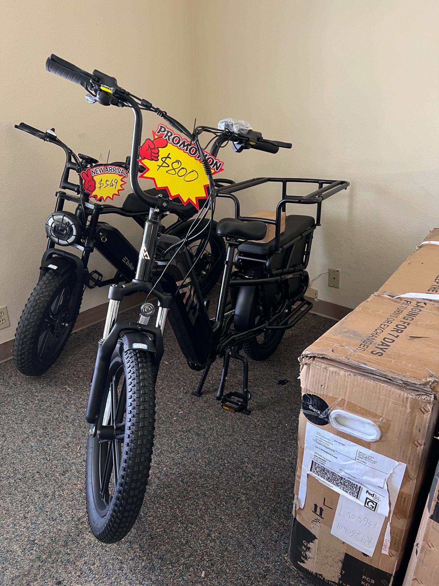 OPEN BOX, FULLY ASSEMBLED TST® Carrier 20'' Cargo Electric Bike