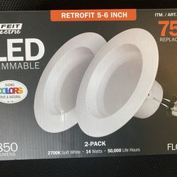 Feit electric retrofit 5-6 inch 75W replacement 2700K soft white 850 lumens