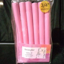 Set Of 12 Flexible Hair Rollers.