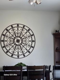 Large Round Metal Scroll Wall Decor