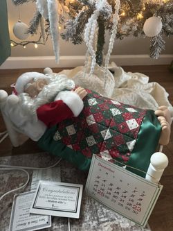 Vintage snoring whistling Sleeping Santa