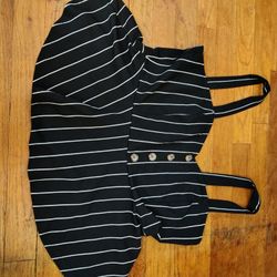Black With White Stripes Blouse