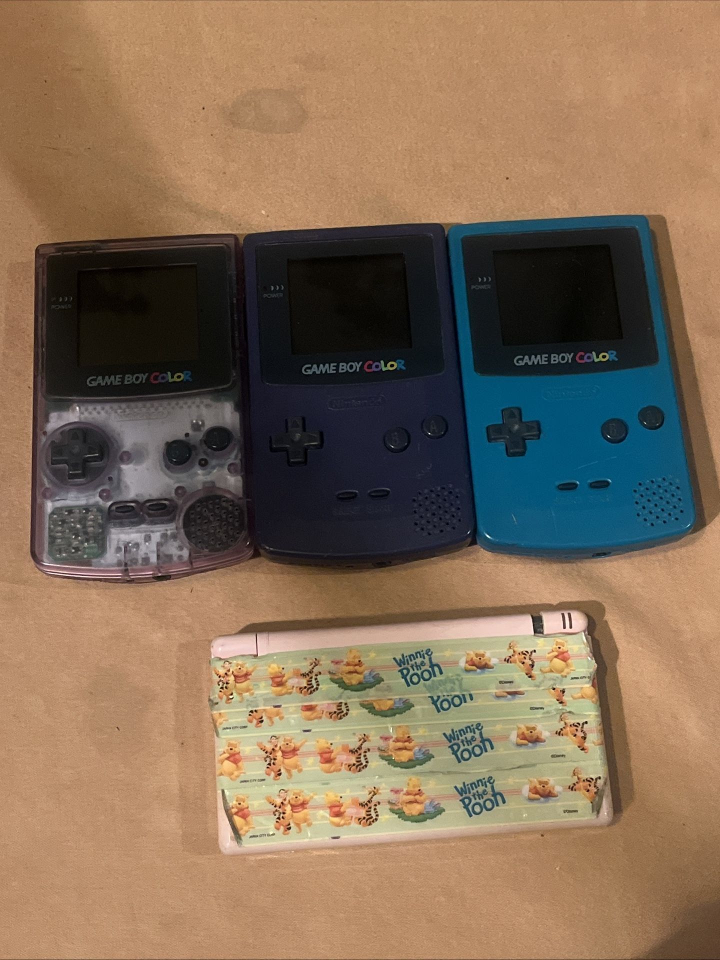 Lot Of 4 Handhelds Gameboy Color DS Lite For Parts/Repair