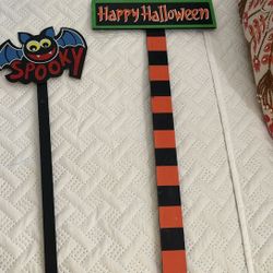 Bat Spooky & Happy Halloween Yard Stake