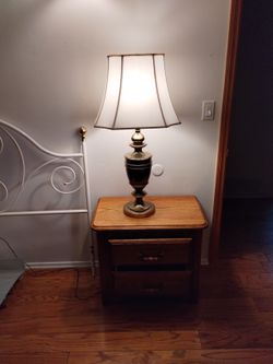 Heavy Brass Lamp Antique, Good Shape