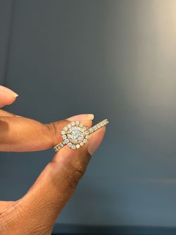 VVS2 GIA Halo Bridal Set -  Diamond Engagement Ring