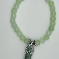 Handmade Glass Bead Bracelet- Pale Green