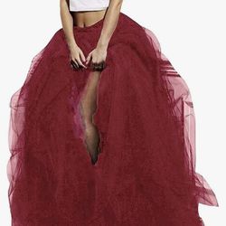 Burgundy Tulle Skirt